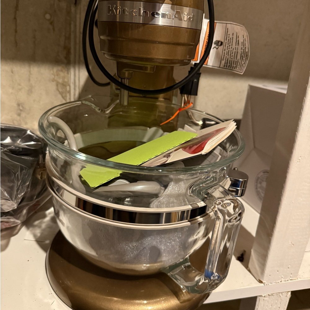 KitchenAid Gold Stand Mixer with Glass Bowl